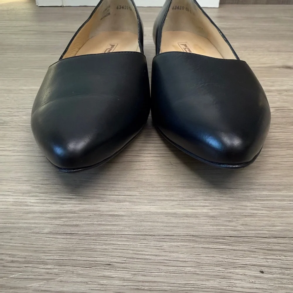 NEW Paul Green Black Point Toe Ballet Flats Leather Minimalist Comfort Size 9